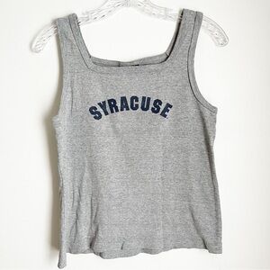 Syracuse Gray Women's Tank Top with Trim at Sleeves and Collar